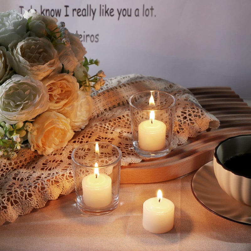 DARJEN Votive Candle Holders Set of 12 - Glass Votives Holder - Clear Floating Tealight Candle Holder Bulk for Table Centerpieces & Wedding Decor - Image 3